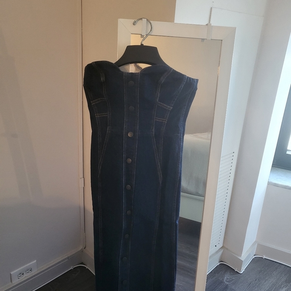 Veronica Beard Dark Blue Strapless Denim Dress - Picture 4 of 4
